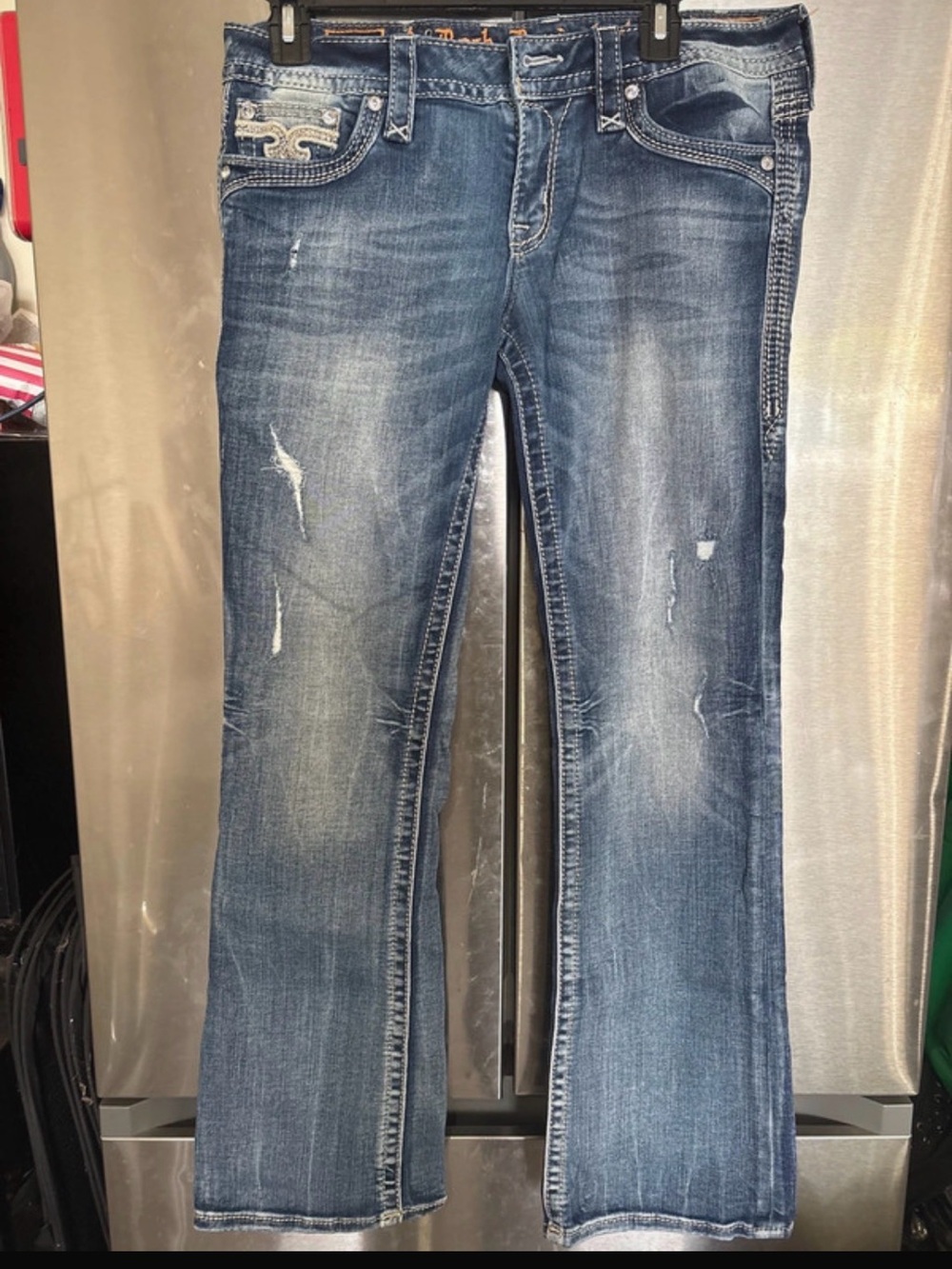 Rock Revival Women's Flared Jeans in Medium Blue Wash